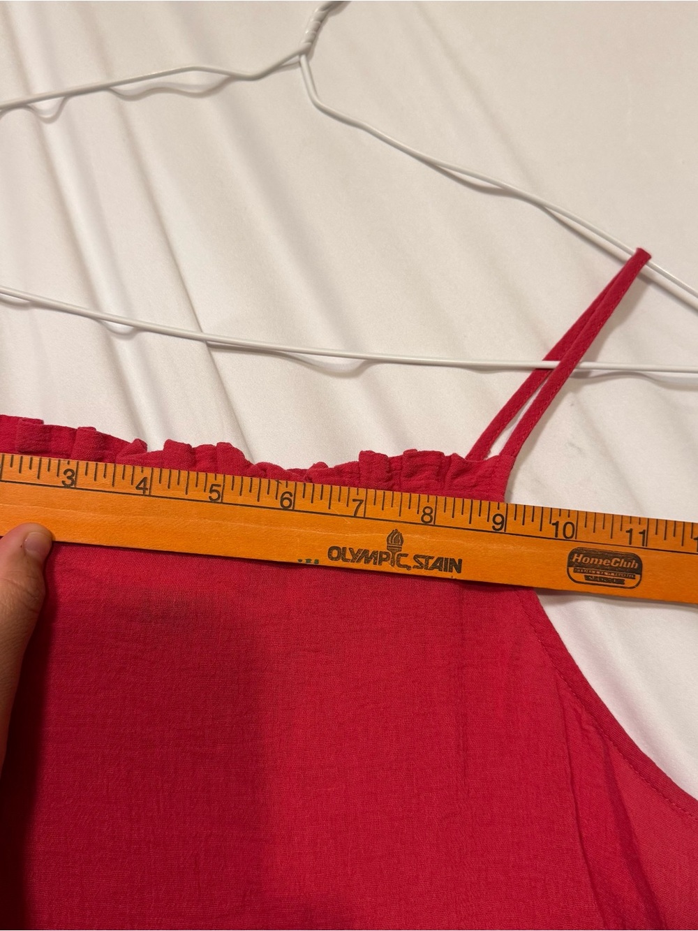 Universal Thread Bright Red Ribbed Cami with Ruffle Neckline - Picture 5 of 7